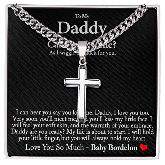 Daddy Cross Pendant, To My Dad Cross Necklace From Daughter, Jewelry Gift For Men, Father And Daughter Cross Necklace I Love You Daddy Necklace Gift For Dad, Father's Day Cross Necklace For Dad