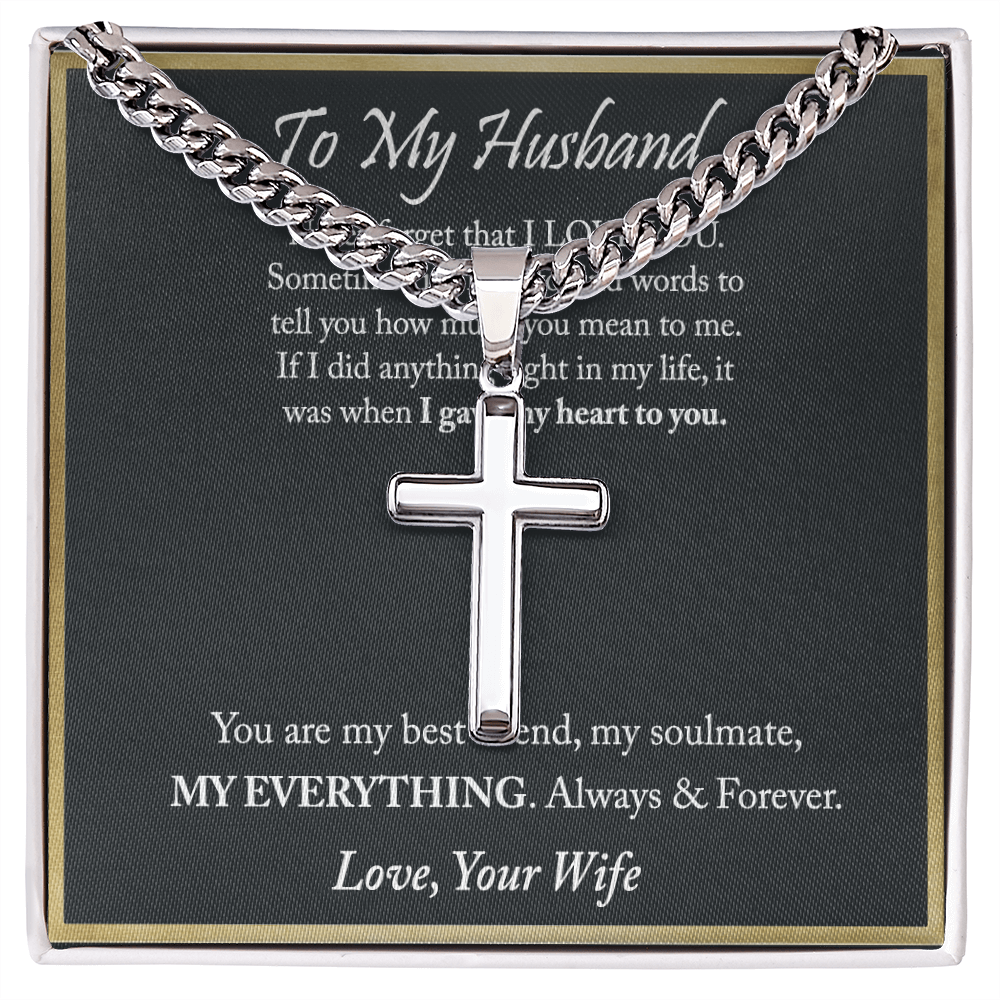 Husband And Wife Cross Necklace, To My Husband Cross Necklace From Wife, Soulmate, Gift Necklace For Husband, Wife To Husband Cross Necklace, Gift Necklace For Husband Jewelry Gift For Men, Mans