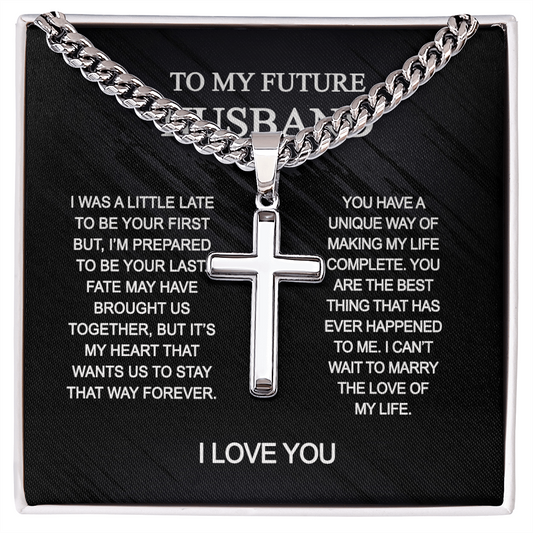 To My Husband Cross Necklace From Wife, Husband And Wife Cross Necklace, Personalized Cross Necklace Gift For Husband Gift Necklace Pendant for Husband, Jewelry Gift For Men, Man's Gift Necklaces