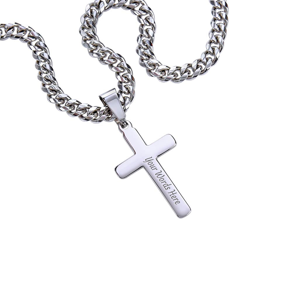 Stepped Up Dad Gift Necklace To My Stepped Up Dad Cuban Link Chain Fathers Day Gift from Step Son Daughter To My Step Dad Gift of You Stainless Steel Christmas Birthday Present Box and Message Card
