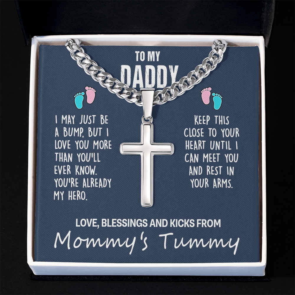 Daddy Gift Necklace, To My Dad Crpss Necklace Gift From Daughter, Father And Daughter Cross Necklace, Jewelry Gift For Men, Dad Gift Necklace Pendant Gift For Him, Daddy Pendant From Daughter
