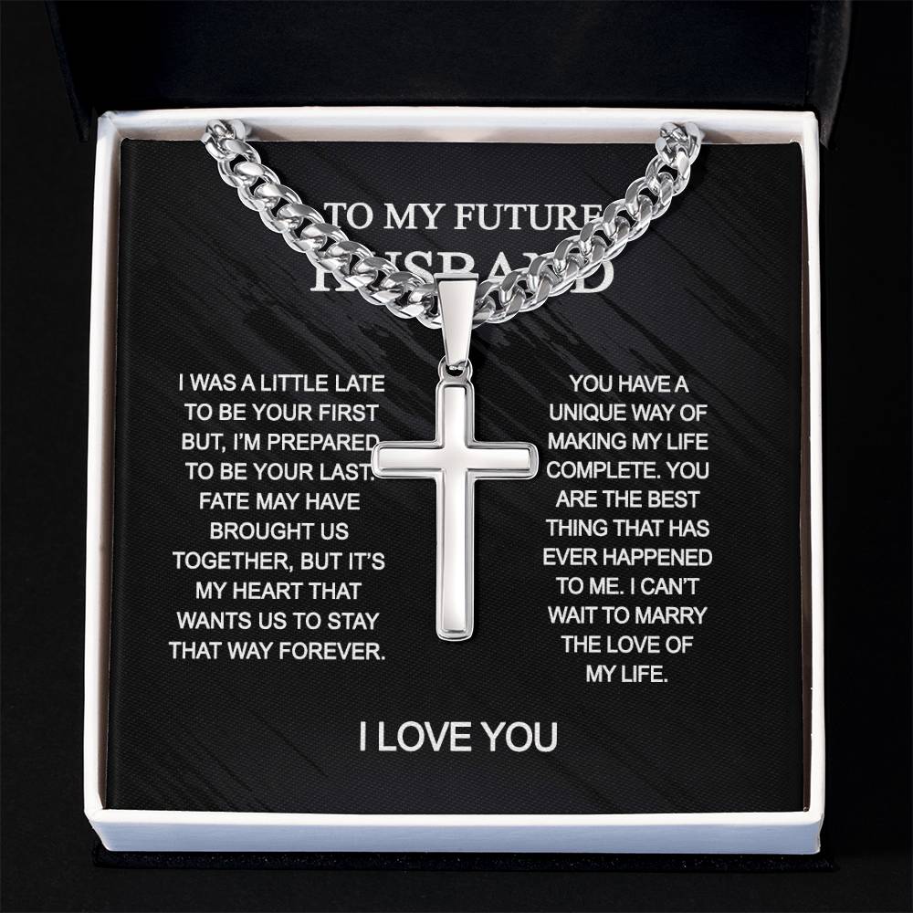 To My Husband Cross Necklace From Wife, Husband And Wife Cross Necklace, Personalized Cross Necklace Gift For Husband Gift Necklace Pendant for Husband, Jewelry Gift For Men, Man's Gift Necklaces