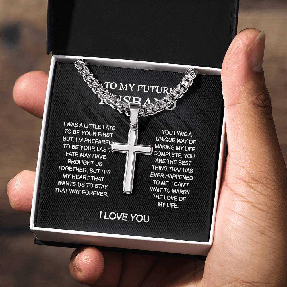 To My Husband Cross Necklace From Wife, Husband And Wife Cross Necklace, Personalized Cross Necklace Gift For Husband Gift Necklace Pendant for Husband, Jewelry Gift For Men, Man's Gift Necklaces