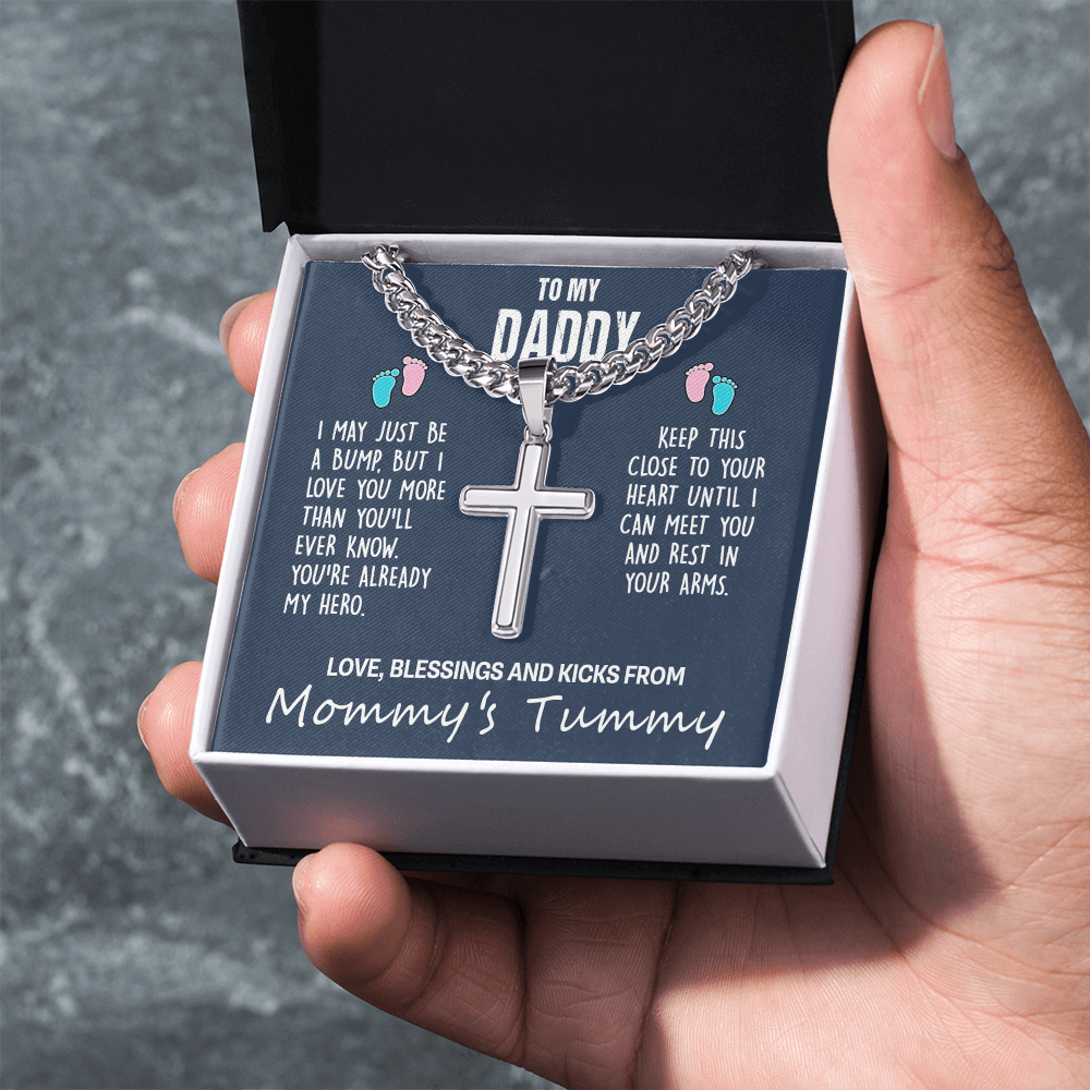 Daddy Gift Necklace, To My Dad Crpss Necklace Gift From Daughter, Father And Daughter Cross Necklace, Jewelry Gift For Men, Dad Gift Necklace Pendant Gift For Him, Daddy Pendant From Daughter