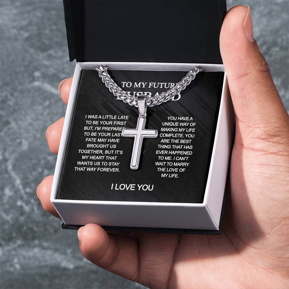 To My Husband Cross Necklace From Wife, Husband And Wife Cross Necklace, Personalized Cross Necklace Gift For Husband Gift Necklace Pendant for Husband, Jewelry Gift For Men, Man's Gift Necklaces