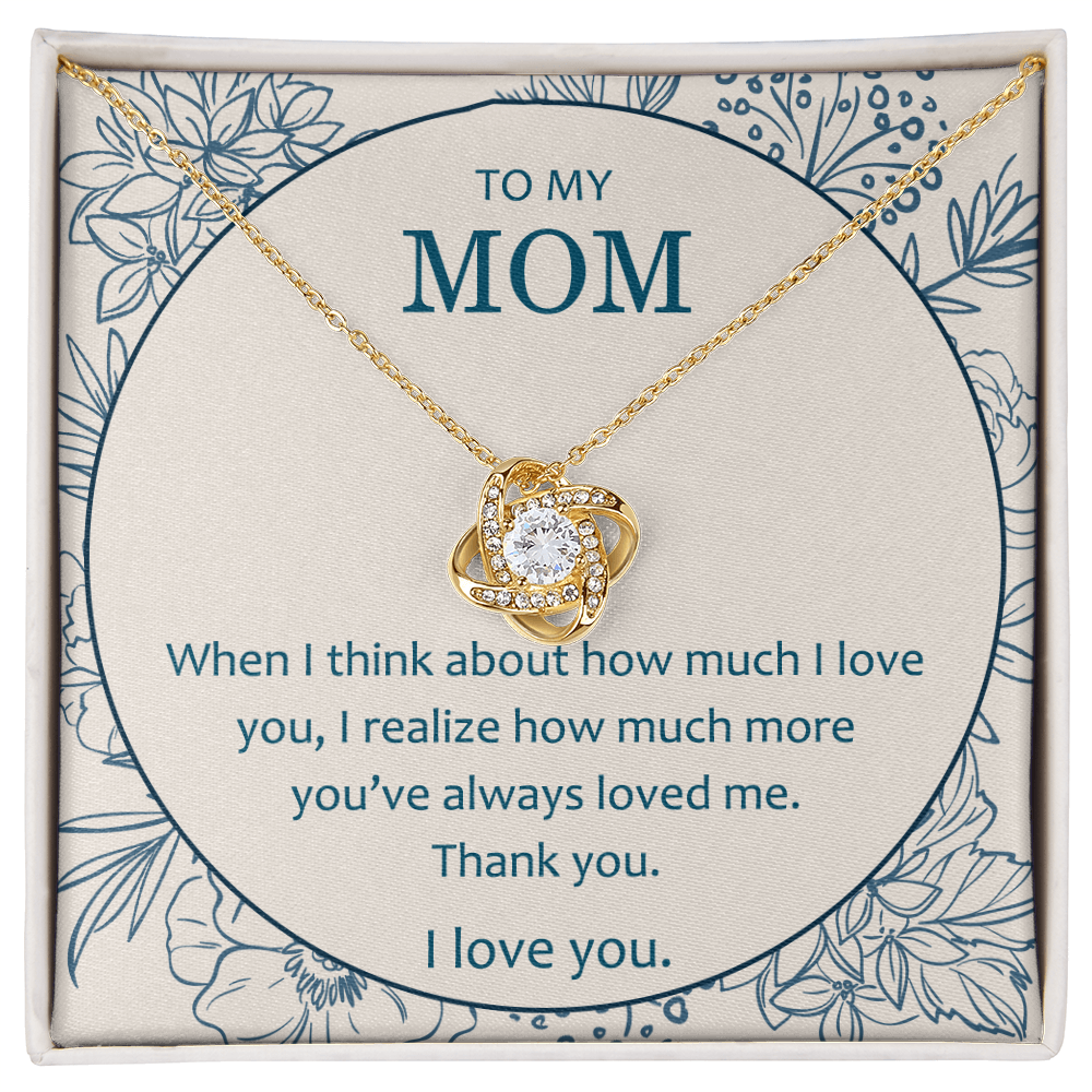Mother And Daughter Necklace, To My Mom Love Knot Necklace From Daughter, Thank You Necklace Gift For Mom, Mother On Birthday Gift Anniversary Wedding Day Necklace For Mom, Daughter To Mom Pendant