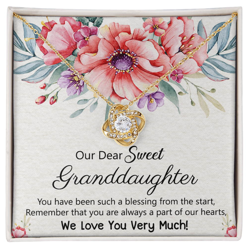 To Our Granddaughter Necklace from Grandma Grandpa, Love Knot Necklace Gift for Granddaughter, Necklace For Her, for Granddaughter Jewelry Gift For Girls On Birthday, Graduation Gift, Christmas