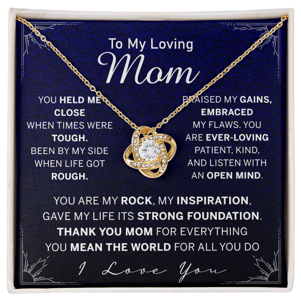 To My Loving Mom Necklace, Mom Love Knot Necklace From Daughter And Mother Necklace, You Held Me Close Necklace Gift For Mom, Loving Mom Gift Necklace, I Love You Necklace Gift For Mom, Jewelry Gift