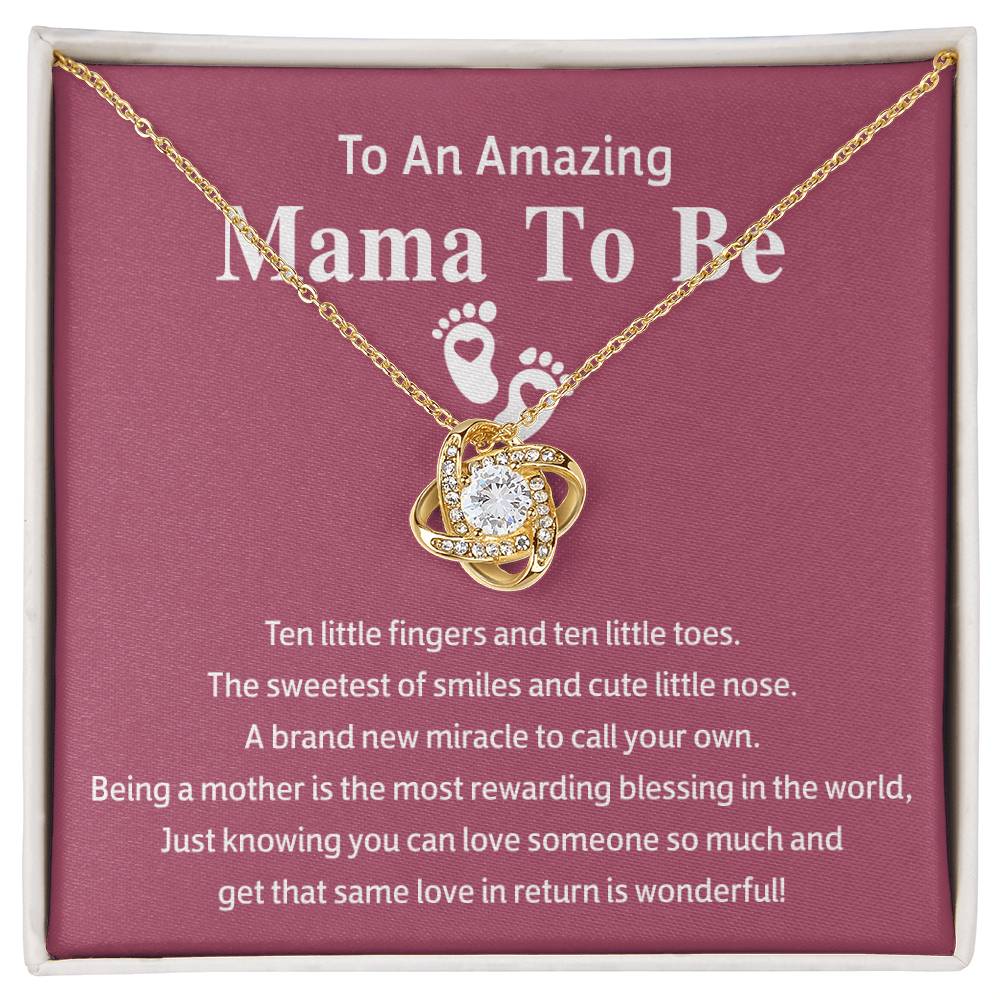 Mama To Be Gift Necklace, To An Amazing Mama To Be Necklace From Daughter, Mama To Be Love Knot Necklace, Wonderful Mom Gift Necklace From Daughter, Jewelry Gift For Women, Mama To Be Necklace Gift