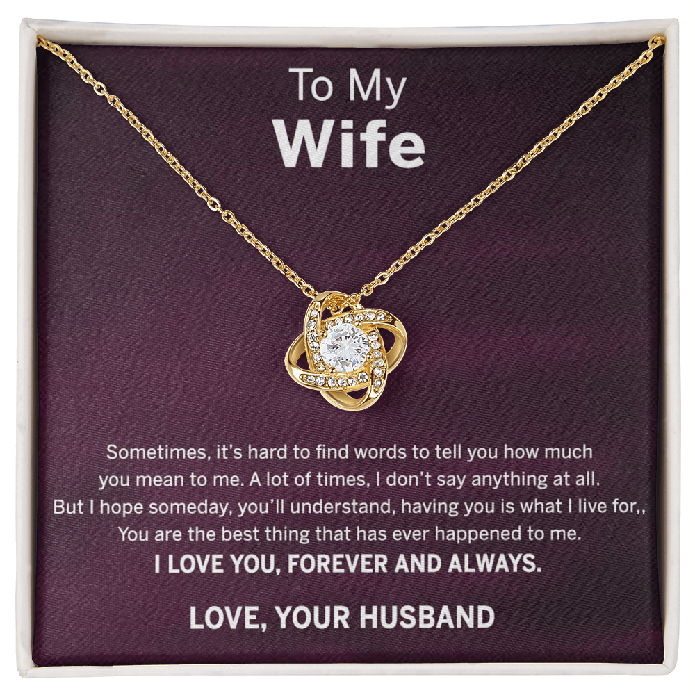 Forever And Always Necklace, To My Wife Necklace From Husband, Wife Love Knot Necklace, Jewelry Gift For Women, Badass Wife Gift Necklace, Future Wife Gift Necklace Soulmate Gift Love Knot Pendant