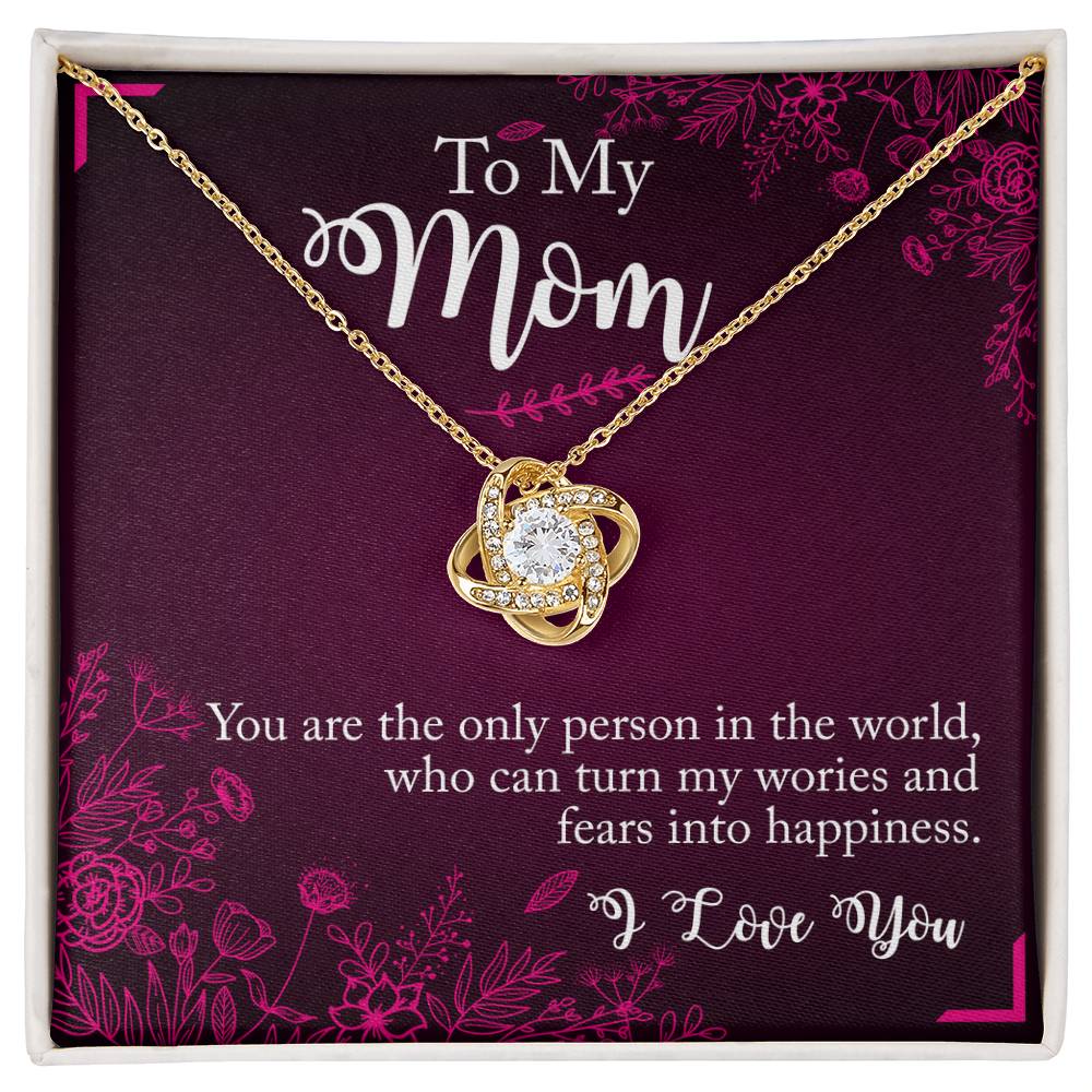 To My Mom Necklace From Daughter, You Are The Only Person Necklace Gift For Mom, Mother And Daughter Love Knot Necklace, Mom Gift Necklace On Birthday Gift, Anniversary Pendant Gift For Mom Jewelry