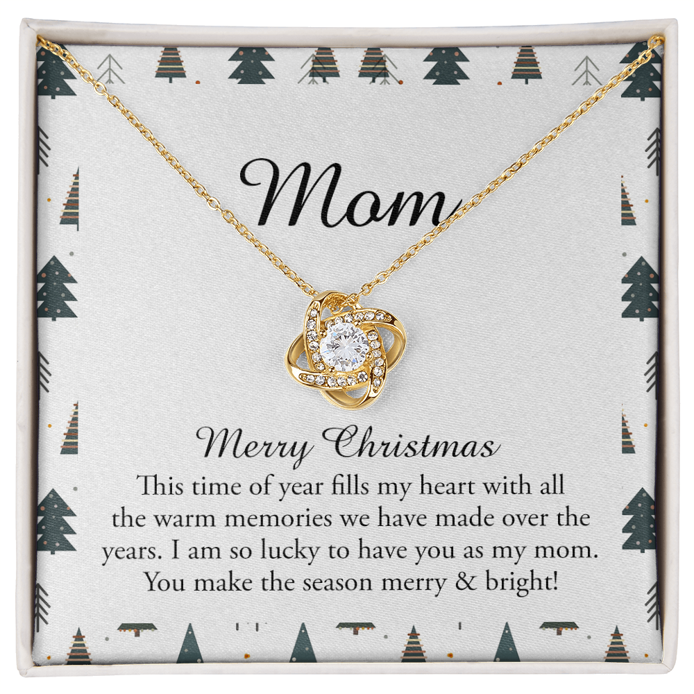 To My Mom Necklace, To My Mom Love Knot Necklace From Daughter Son To Mom Mother In Law Pendant Christmas Necklace Gift For Mother In Law Gift Necklace, Merry Christmas Necklace Gift For Mom, Mommy