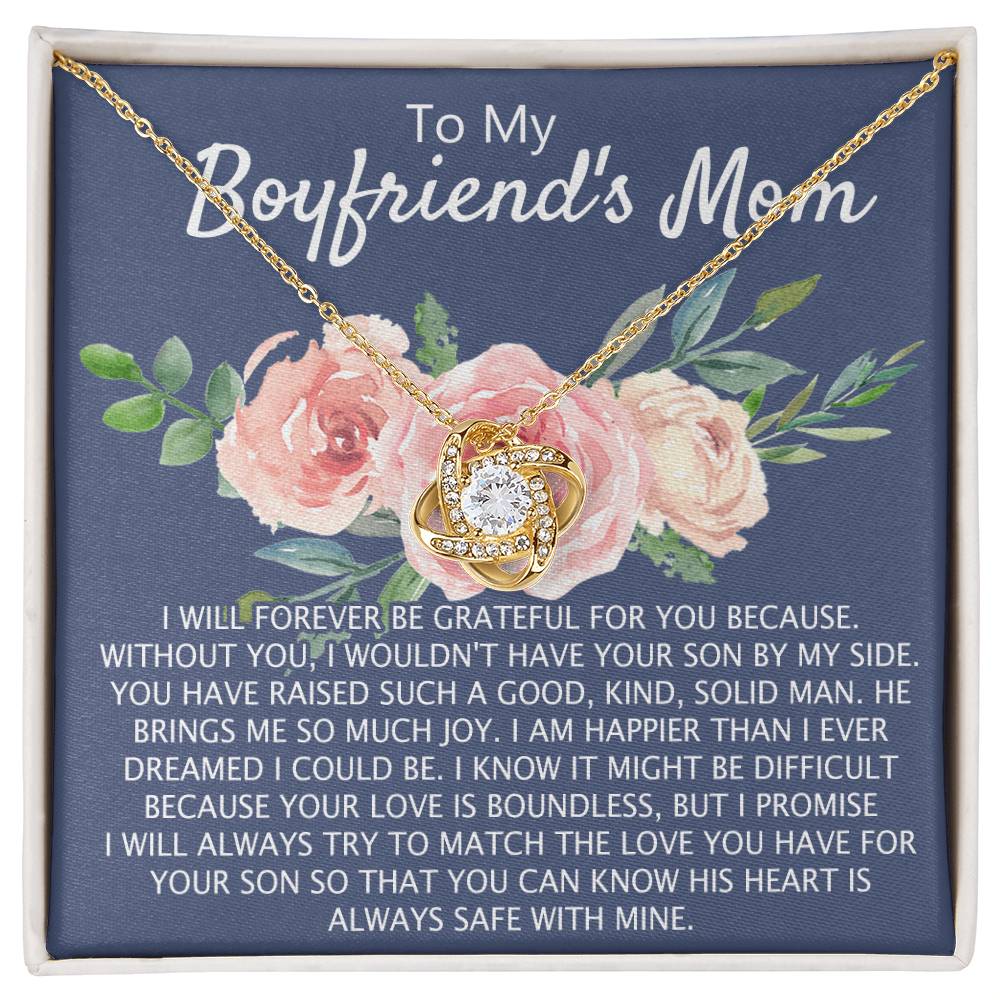 To My Boyfriend's Mom Necklace From Girlfriend, Mother's Day Necklace, Birthday For Boyfriend's Mom, Boyfriend's Mom Love Knot Necklace Jewelry For Women Gifts For Boyfriends Mom From Girlfriend Mom