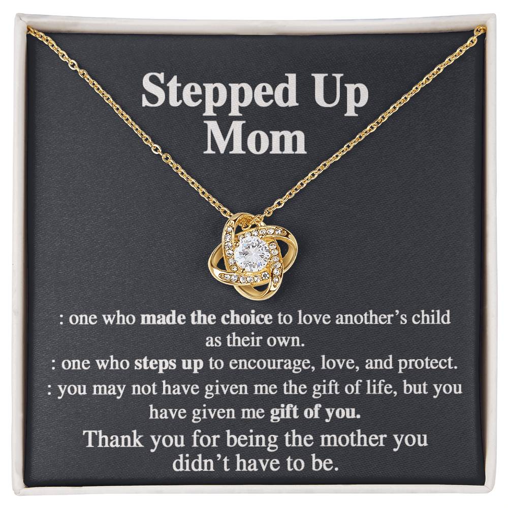 Stepped Mom Necklace, To My Steooed Up Mom Necklace Gift From Daugter, Stepped Up Mom Gift Necklace, Step Up Mommy Necklace To Daughter, Step Mom Jewelry Gift On Birthday, Mother's Day Necklace Gift