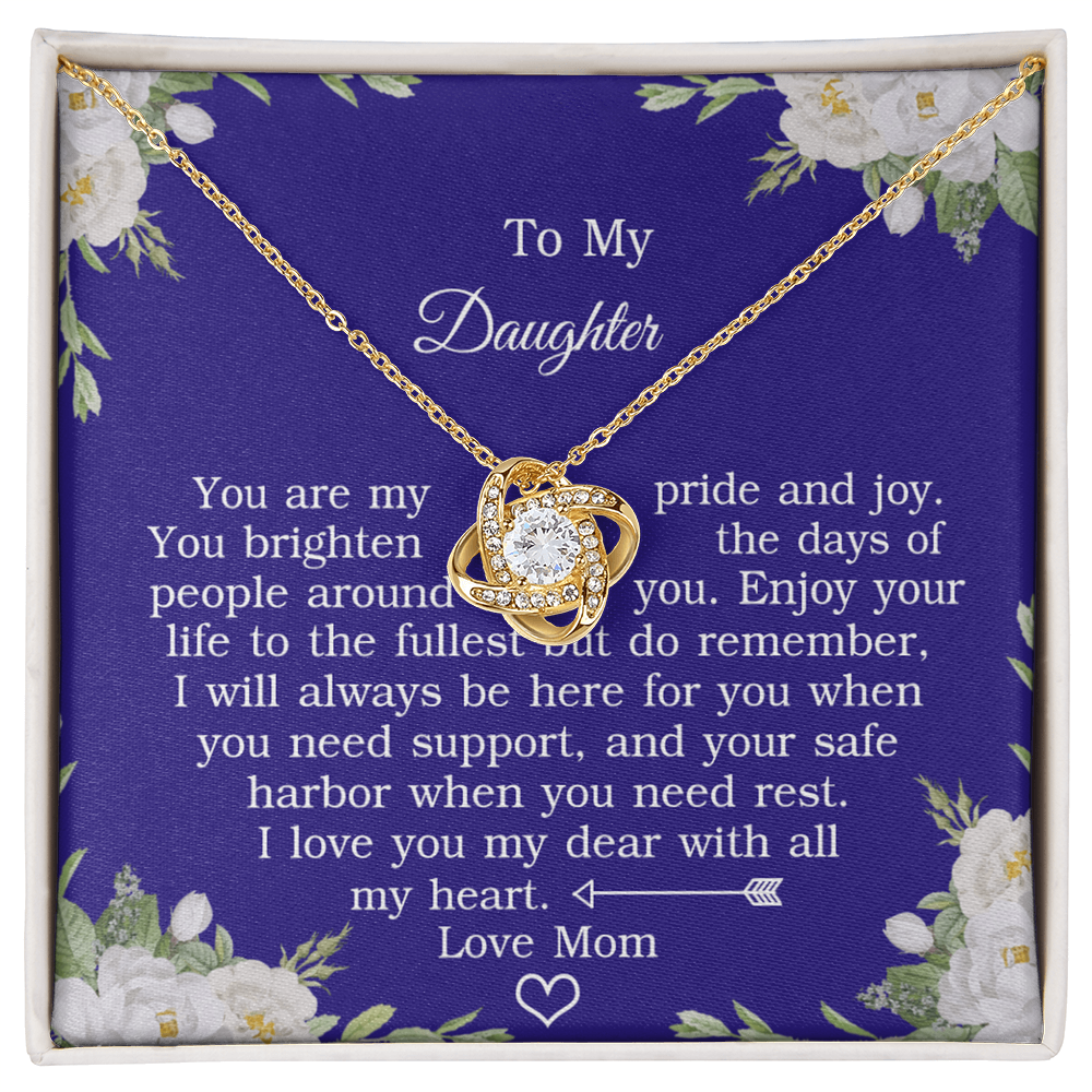 To My Daughter Love Knot Necklace From Mom And Daughter Pendant Gifts For Daughter's From Mother To Daughter Jewelry Gift For Girls, Daughter Necklace Gift From Mother, Daughter To Mom Jewelry