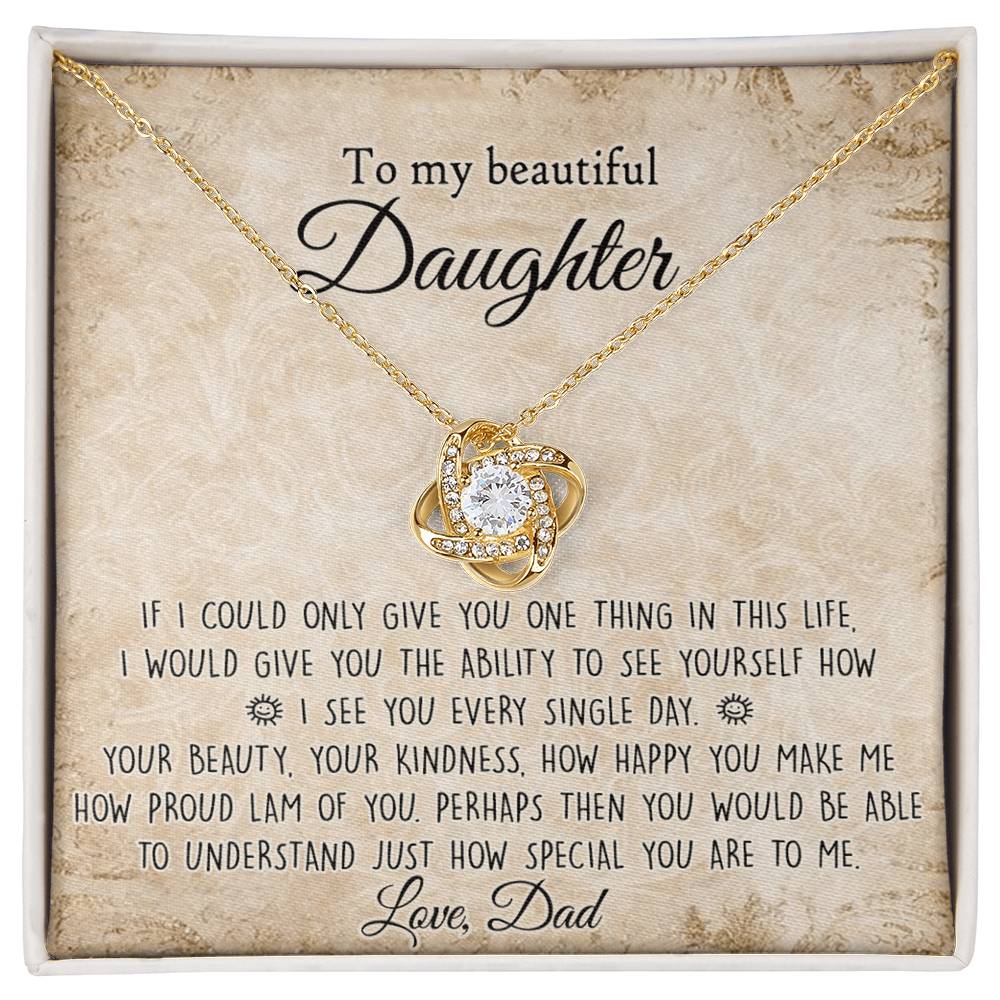 To My Daughter Gift Necklace From Dad, Pendant Gift for Daughter from Dad Father to Daughter Necklace for Daughter,  To My Beautiful Daughter Necklace Gift On Birthday Gift Graduation Christmas