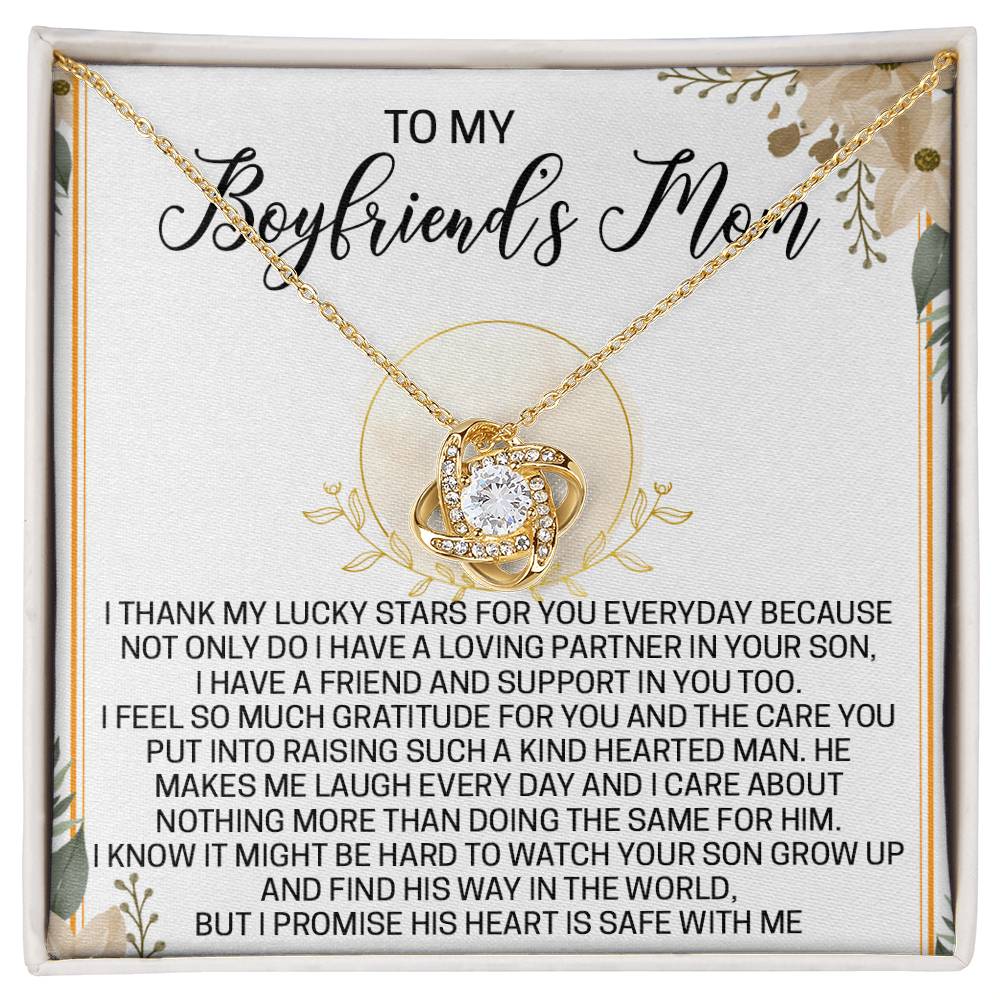 To My Boyfriend's Mom Necklace From Girlfriend,  Love Knot Pendant Gift For Boyfriend's Mom, Jewelry Gift Women, Boyfriend's Mom Gift Necklace On Mothers Day Birthday Presents for Mom Necklace