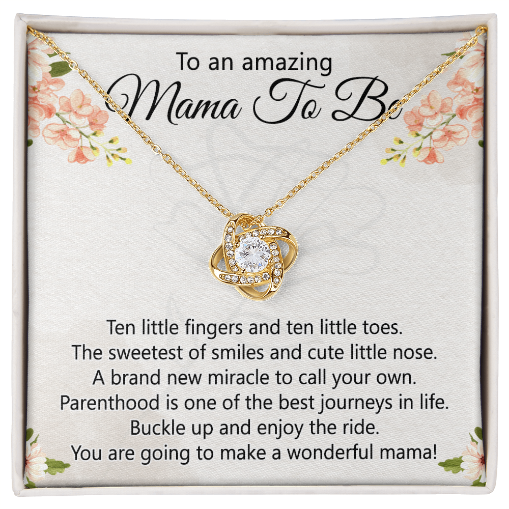 To An Amazing Mama To Be Necklace, New Mom Necklace, Mama To Be Love Knot Necklace Gift for New Mommy, Mother's Day Necklace Gift for New Mom New Mother Gift Necklace Pregnancy Gift for Mama Mommy