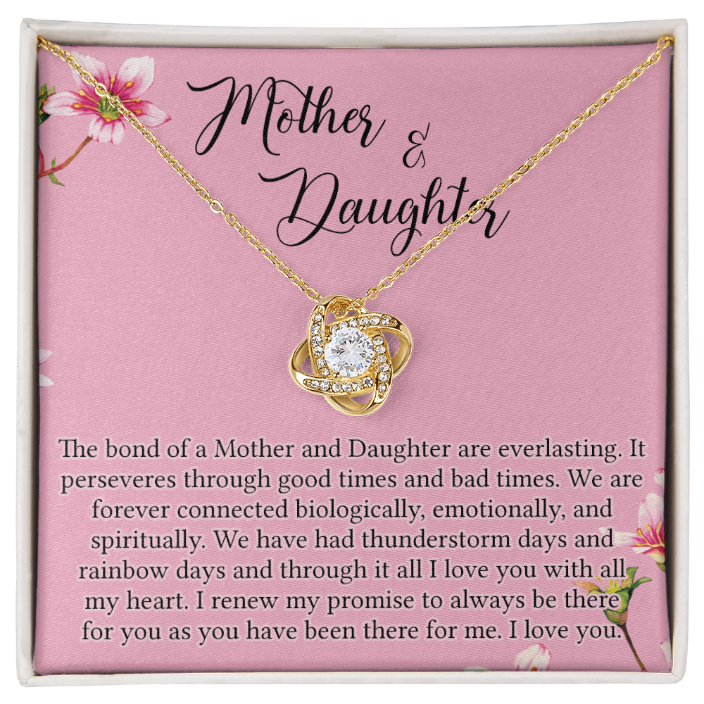 Mother And Daughter Gift Necklace - To My Mother Love Knot Necklace Gift From Daughter, The Bond Of A Mother And Daughter Love Knot Pendant Gift For Mom, Jewelry Gift For Women, Bonus Mother Gift
