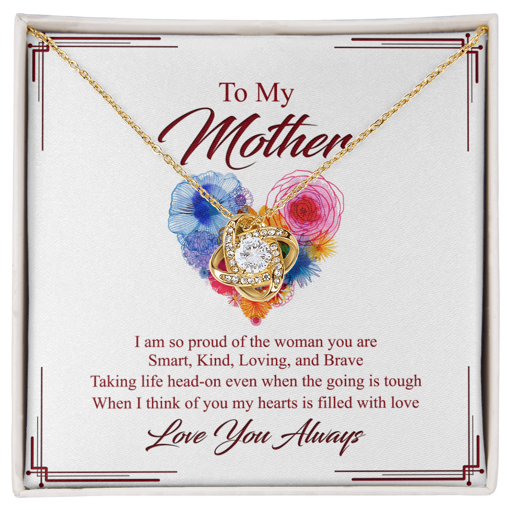 Mother Gift Necklace, To My Mother Love Knot Necklace Gift From Daughter And Mother Love Knot Pendant Gift For Mom Bonus Mom Gift Necklace Love You Always Pendant Gift For Mom Jewelry Gift For Women