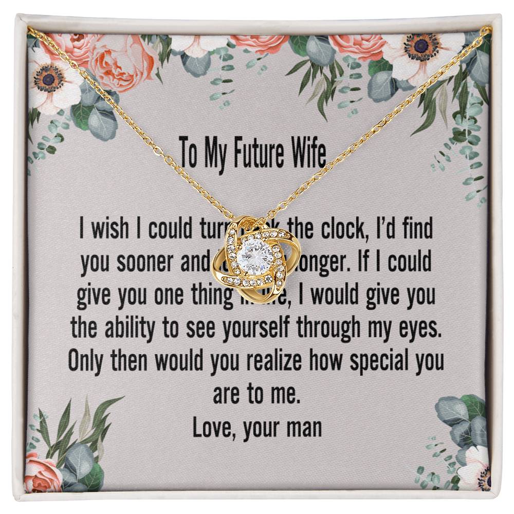 Gift For Wife Necklace, To My Future Wife Necklace From Husband, Wife Love Knot Necklace, Jewelry Gift For Women, Badass Wife Gift Necklace, Future Wife Gift Necklace Soulmate Gift Love Knot Pendant