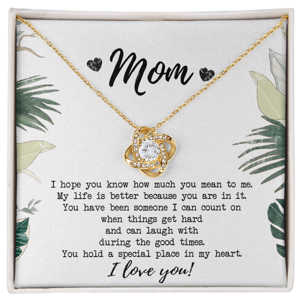 Mothers Day Necklace Gift, Gift Necklace for Mom, To My Mom Love Knot Necklace From Daughter, Mother And Daughter Gift Necklace, Jewelry Gift For Women, Mother Gift Necklace I Love You