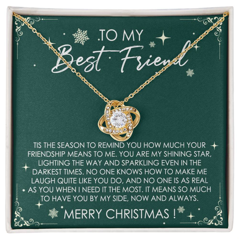 To My Best Friend Love Knot Necklace From Friend, Jewelry Gift For Friend, Merry Chirstmas Necklace Gift For Friend, BFF Gift Necklace, Best Friend Gift Necklace On Birthday, Anniversary, Christmas