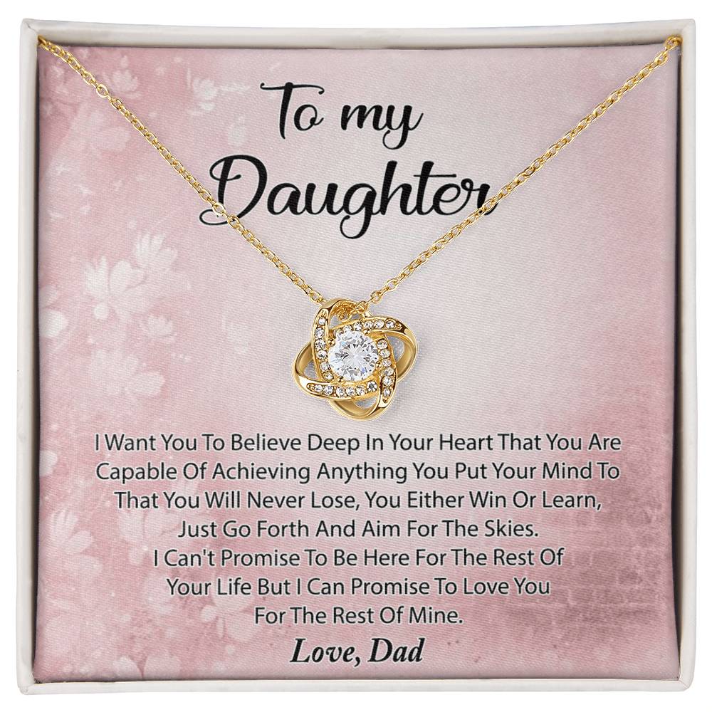 To My Daughter Necklace Gift From Dad, Deep In Your Heart Necklace For Daughter Present Gift On Graduation Birthday Christmas Father And Daughter Jewelry Gift for Girls, Her, Step Daughter Necklace