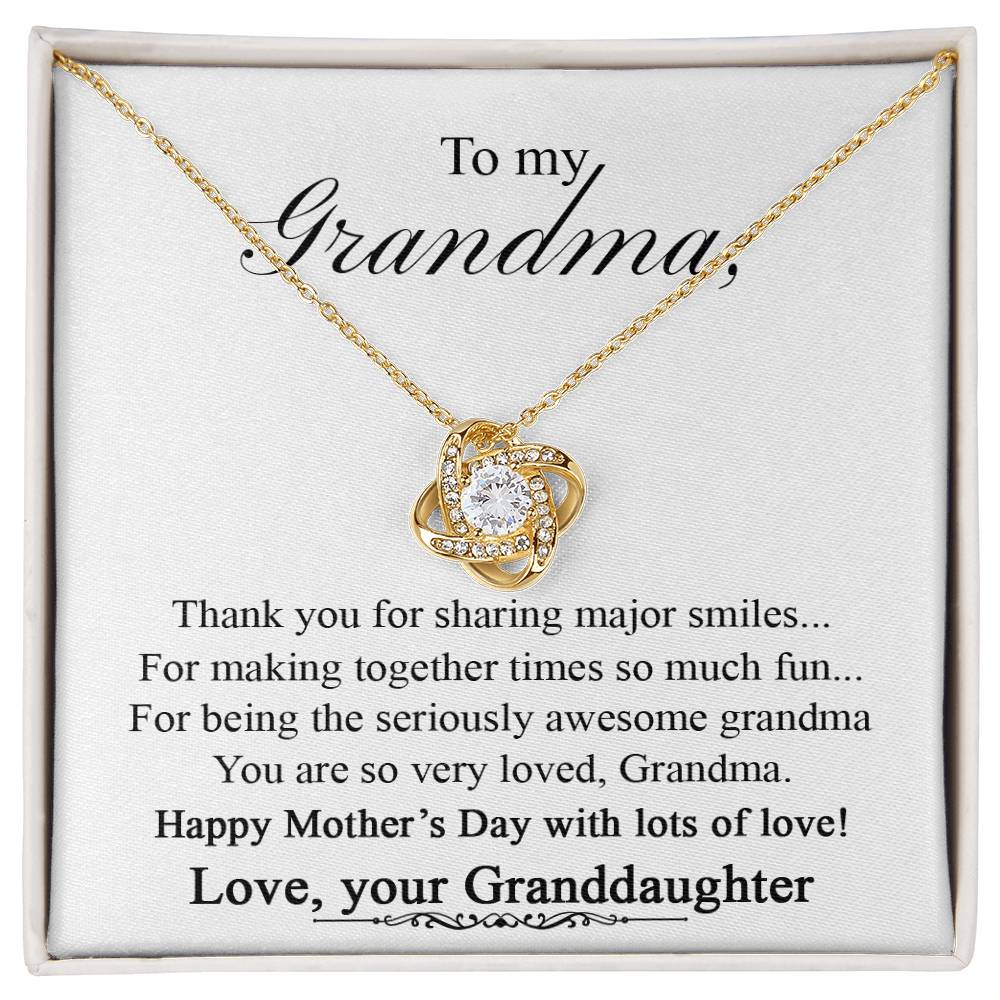 Grandma Gift Necklace From Granddaughter - To My Grandma Love Knot Necklace From Granddaughter, Grandmother Grandma Necklace from Grandchildren Granddaughter - Jewelry Gift for Nana Mimi Gigi Grammy