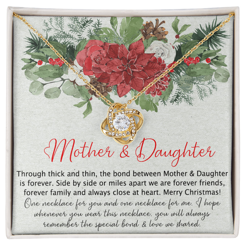 Mother And Daughter Gift Necklace, To My Mom Love Knot Necklace Gift From Daughter, Merry Christmas Necklace Gift For Mom, Mother To Daughter Gift Necklace, Jewelry Gift For Women, Mother Daughter