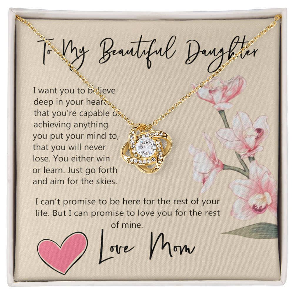 Daughter Gift Necklace, To My Beautiful Daughter Necklace From Mom, Mother, Necklace Jewelry For Daughter, Mother And Daughter Necklace Pendant Gift On Christmas, Anniversary Graduation Gift