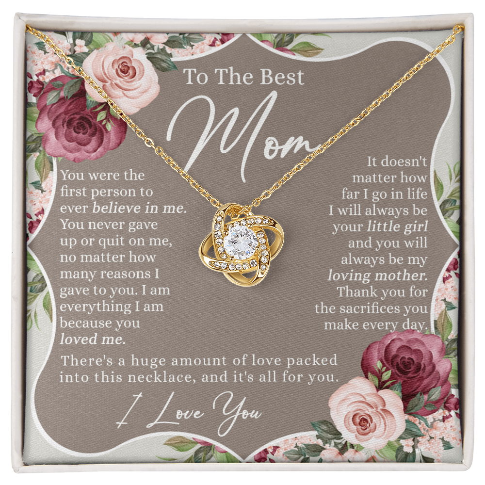 To The Best Mom Necklace From Daughter, Mother And Daughter Gift Necklace For Her, Personalized Gift Necklace For Mom, Thank You Mom Necklace Jewelry For Women On Mother's Day, Anniversary