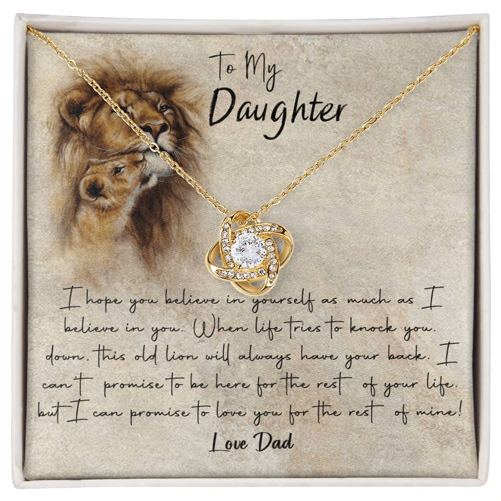 Lion To My Daughter Gift Necklace I Hope You Believe in Yourself Pendant, Dad and Daughter Necklace, Lion Daughter Gift Pendant Necklaces styles Jewelry Gift For Girls, Little Girl Necklace