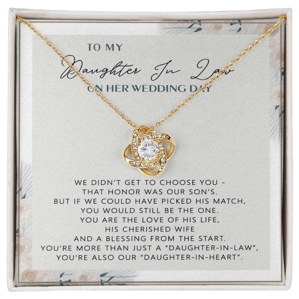 The Love Knot Necklace Daughter,  To My Daughter On Your Wedding Day Necklace From Mom, Bride Gift From Mom, Mother Of The Bride Gift To Daughter, Daughter's Wedding Day Keepsake Gift Unique Gift