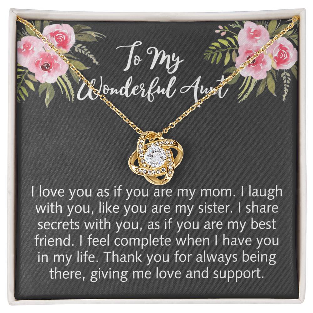 To My Wonderful Aunt Love Knot Necklace Gift From Niece Aunt Gifts Necklace for Auntie Gifts Jewelry for Aunt Birthday Gifts Best Aunt Ever Aunt Necklace from Niece Aunt and Niece Necklace