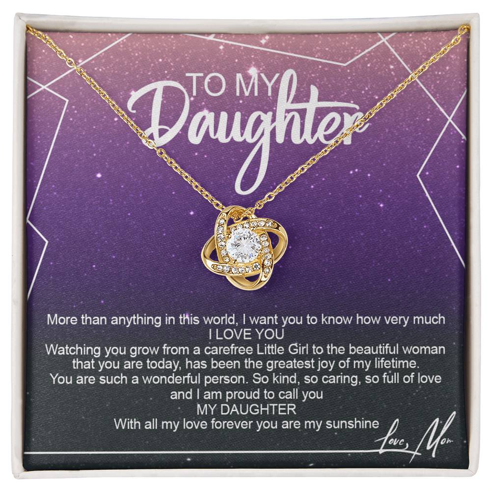 To My Daughter Necklace Gift from Mom or Dad, Sentimental Gift for Her, Daughter Gift On Birthday Gift, Graduation Gift Message Card and Gift Box styles To Daughter, Jewelry Gift For Little Girls