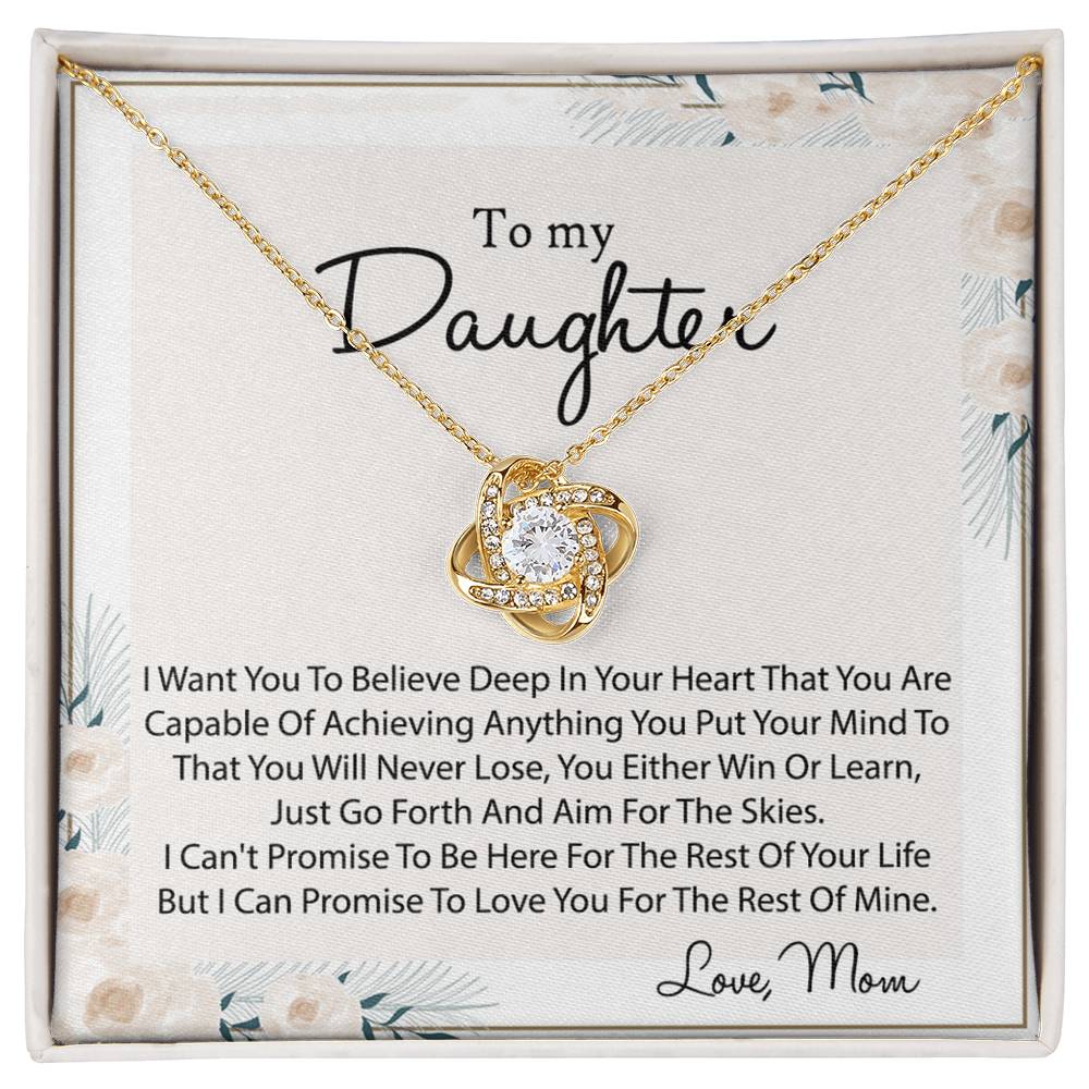 To My Daughter Gift Necklace Pendant From Mom, Mother to Daughter Necklace Gift Idea for Her, Girls Necklace On Graduation Gift Birthday Gift Christmas Gift From Mother And Daughter Jewelry