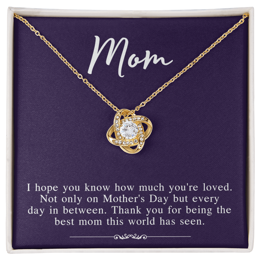 Mothers Day Necklace From Daughter, To My Mom Necklace From Daughter Gifts To Give To Your Mom Beautiful Box, Gift Box Mothers Day, Mom Love Knot Necklace From Daughter, Jewelry Gift For Women