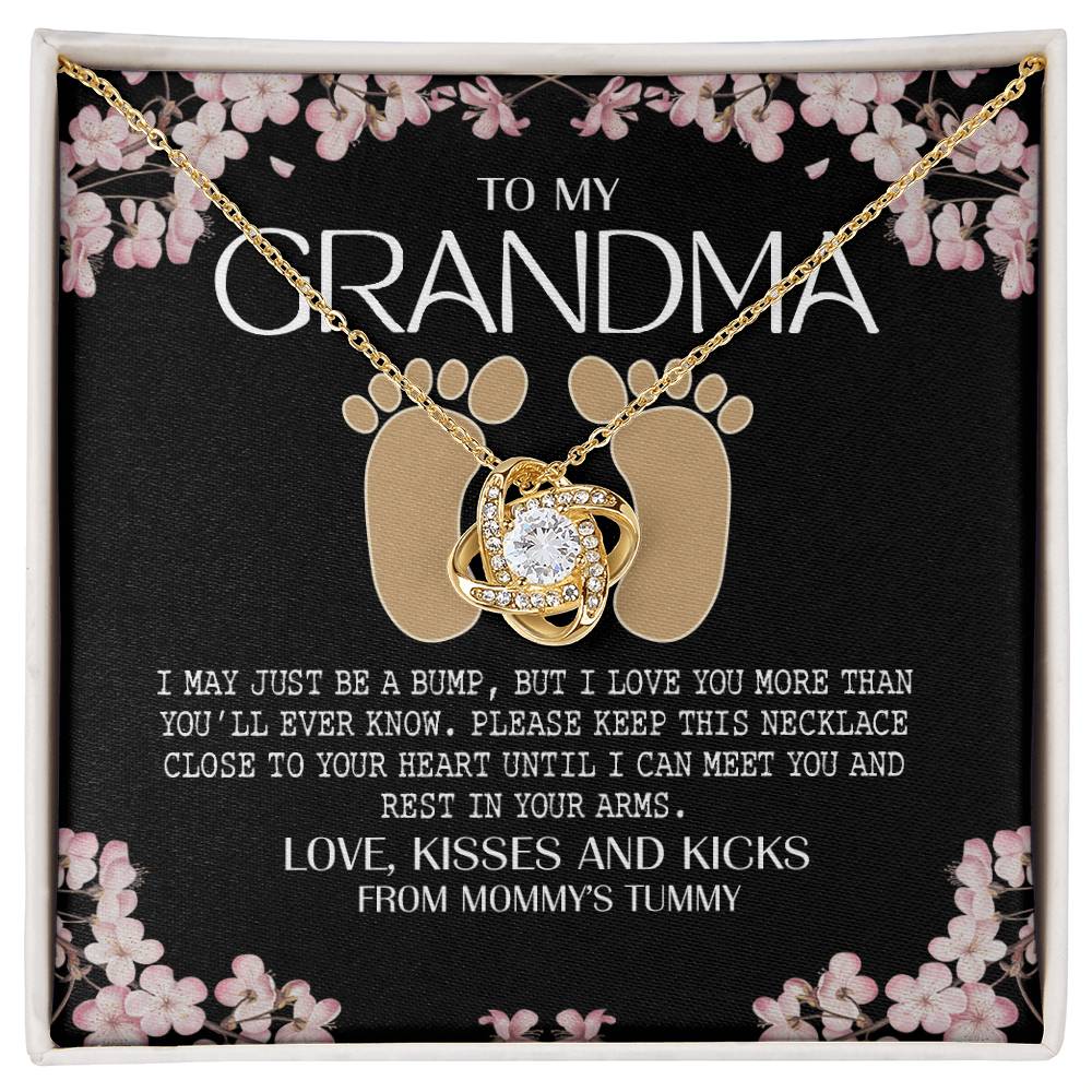 Jewelry Gift for Women, Grandma - To My Grandma Love Knot Necklace From Mommy's Tummy, Grandma And Granddaughter Gift Necklace, This Necklace Close To Your Heart Pendant, My Grandma Gift Necklace