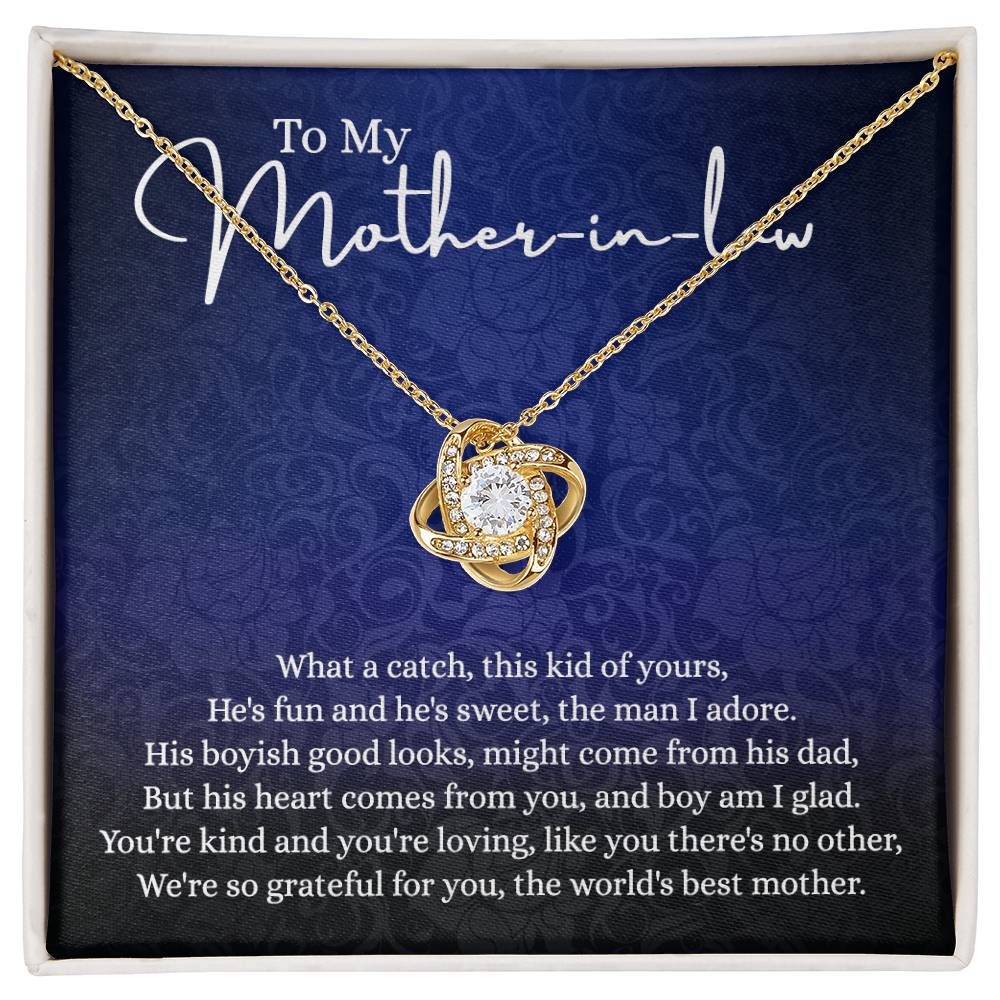 Mother In Law Gift Necklace - To My Mother In Law Love Knot Necklace From Son, Mother In Law And Son In Law Gift Necklace On Mother's Day Pendant Gift For Mother In Law Jewelry Gift For Women