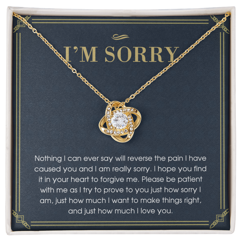 I'm Sorry Gift Necklace For Her, For Girlfriend, Soulmate, I Am Really Sorry Gift Necklace, I'm Sorry Love Knot Necklace From Boyfriend, Husband - Love Knot Pendant Gift For Girlfriend, Soulmate