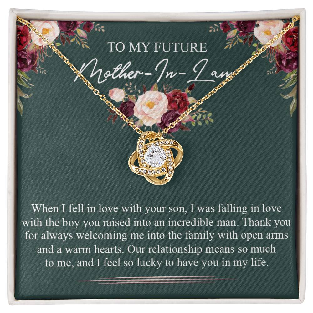 Future Mother In Law Necklace, To My Future Mother In Law Necklace From Son Mother In Law Love Knot Necklace Gift For Mother In Law From Son In Law Mother's Day Necklace Gift From Son In Law Jewelry