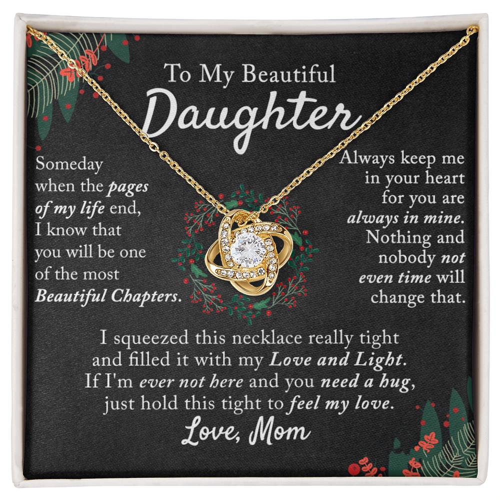 To My Beautiful Daughter Necklace, Gift From Mom To Daughter, The Love Knot Necklace, Graduation Gift, Birthday Gift, Mothers Day Necklace Birthday Gift, Jewelry Gift For Girls, Little Girl
