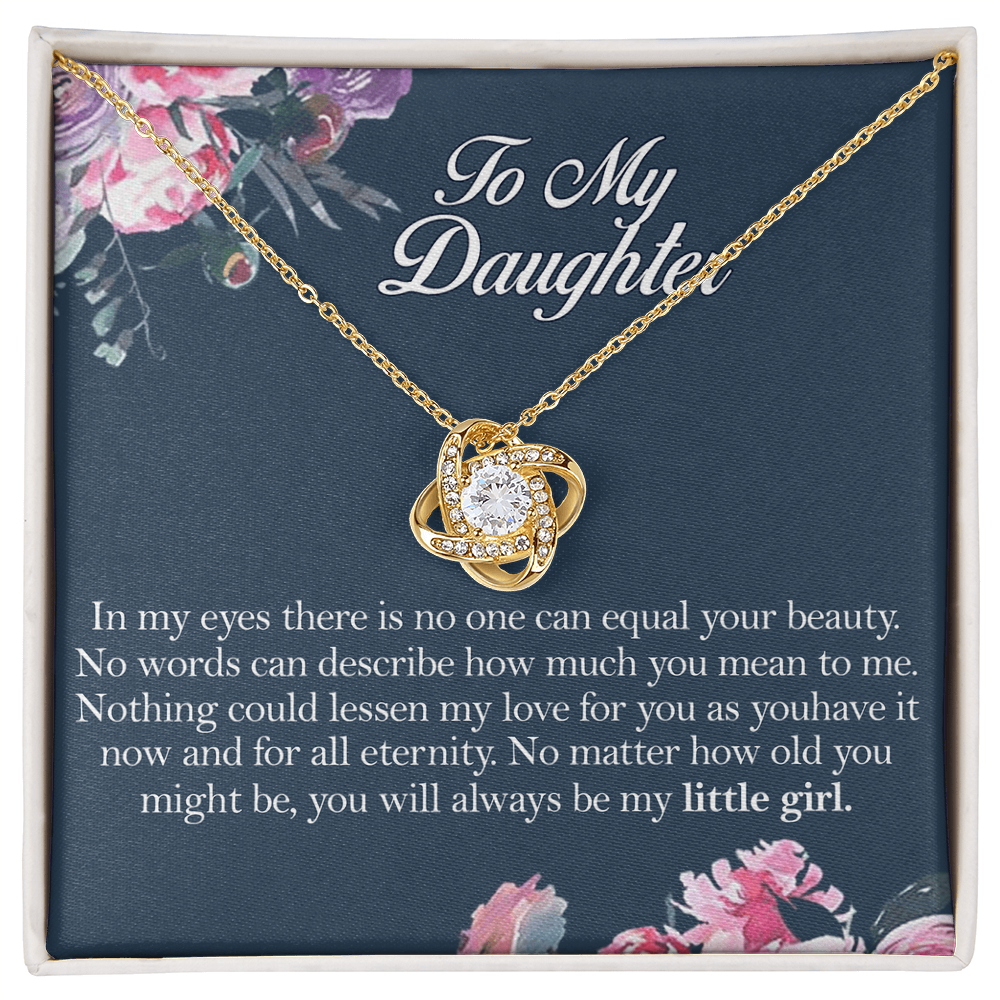 To My Daughter Love Knot Necklace From Mom, Mother And Daughter Pendant Gifts Necklace, To Daughter Pendant Gift From Mom, Little Girl Necklace Gift From Mother, Daughter Mom Jewelry Gift For Girls