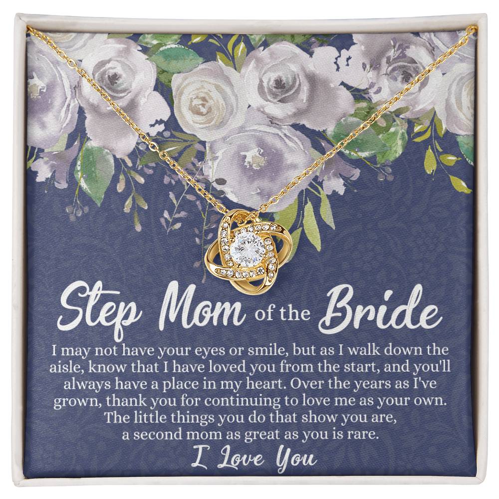 Mom Of The Bride Gift Necklace, To My Step Mom Love Knot Necklace From Daughter, Step Mom Gift Necklace - Second Mom Gift Necklace, Jewelry Gift For Women, Daughter To Step Mom Of The Bride Necklace