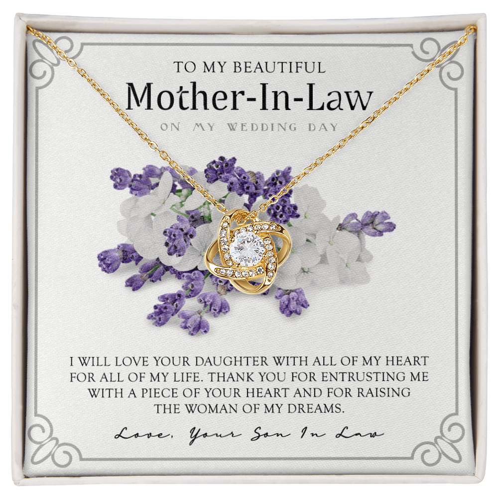 Mother In Law Necklace, My Wedding Day Necklace Gift For Mother In Law, To My Beautiful Mother In Law Necklace From Son In Law, My Heart My Life Necklace Gift For Mother, Mother In Law Gift Necklace