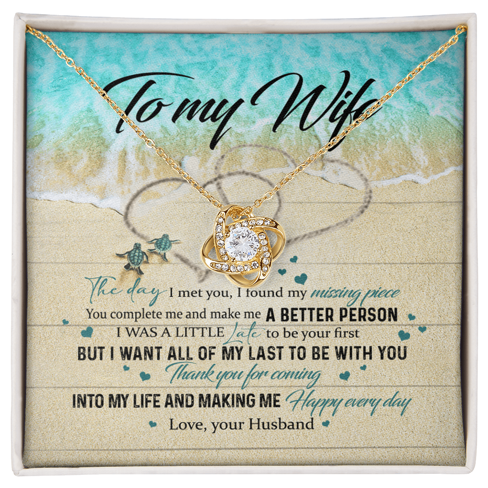 To My Wife Necklace From Husband Happy Every Day Necklace Gift For Wife, Wife Gift Necklace, Husband To Wife Gift Love Knot Pendant Gift From Men Jewelry Gift For Women, Soulmate Gift Pendant