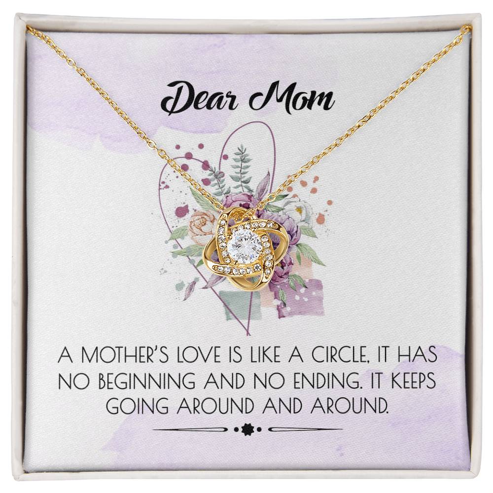 Dear Mom Gift Necklace, To My Mom Necklace, Daughter And Mother Love Knot Pendant Gift For Her, Bonus Mom Gift Necklace, Jewelry For Mom On Mothers Day, Anniversary, Birthday Gift Christmas