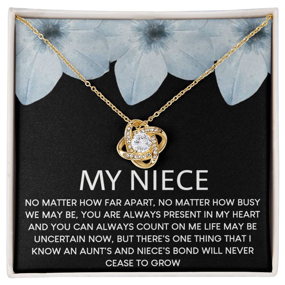 To My Niece Love Knot Necklace From Aunt, Niece Confirmation, Niece With Message Card and Gift Box Necklace Gift from Aunt or Uncle Aunt Niece Necklace, Niece Birthday Gift, Niece Graduation Gift