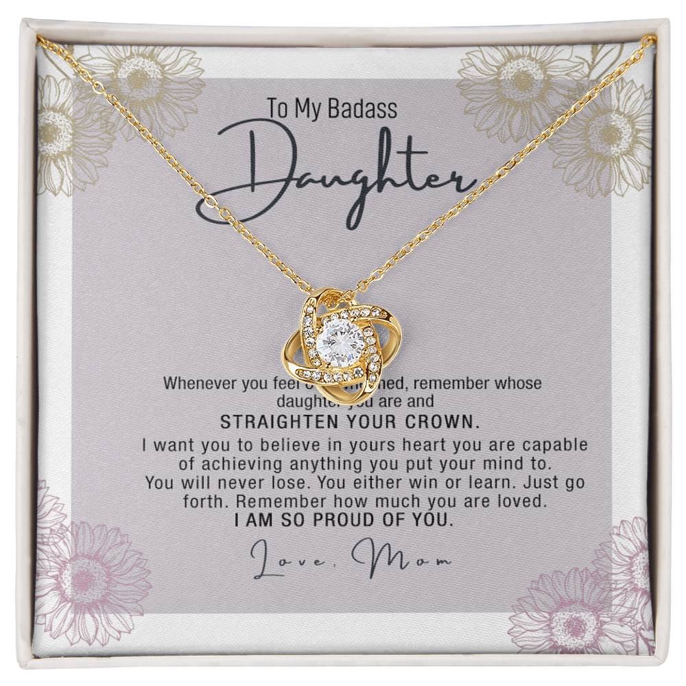 Daughter Gift Necklace From Mom, To My Badass Daughter Necklace From Mom, Birthday Gifts, Graduation Gifts For Daughter Gifts From Mom, Necklace To Daughter From Father Jewelry Gift For Girls